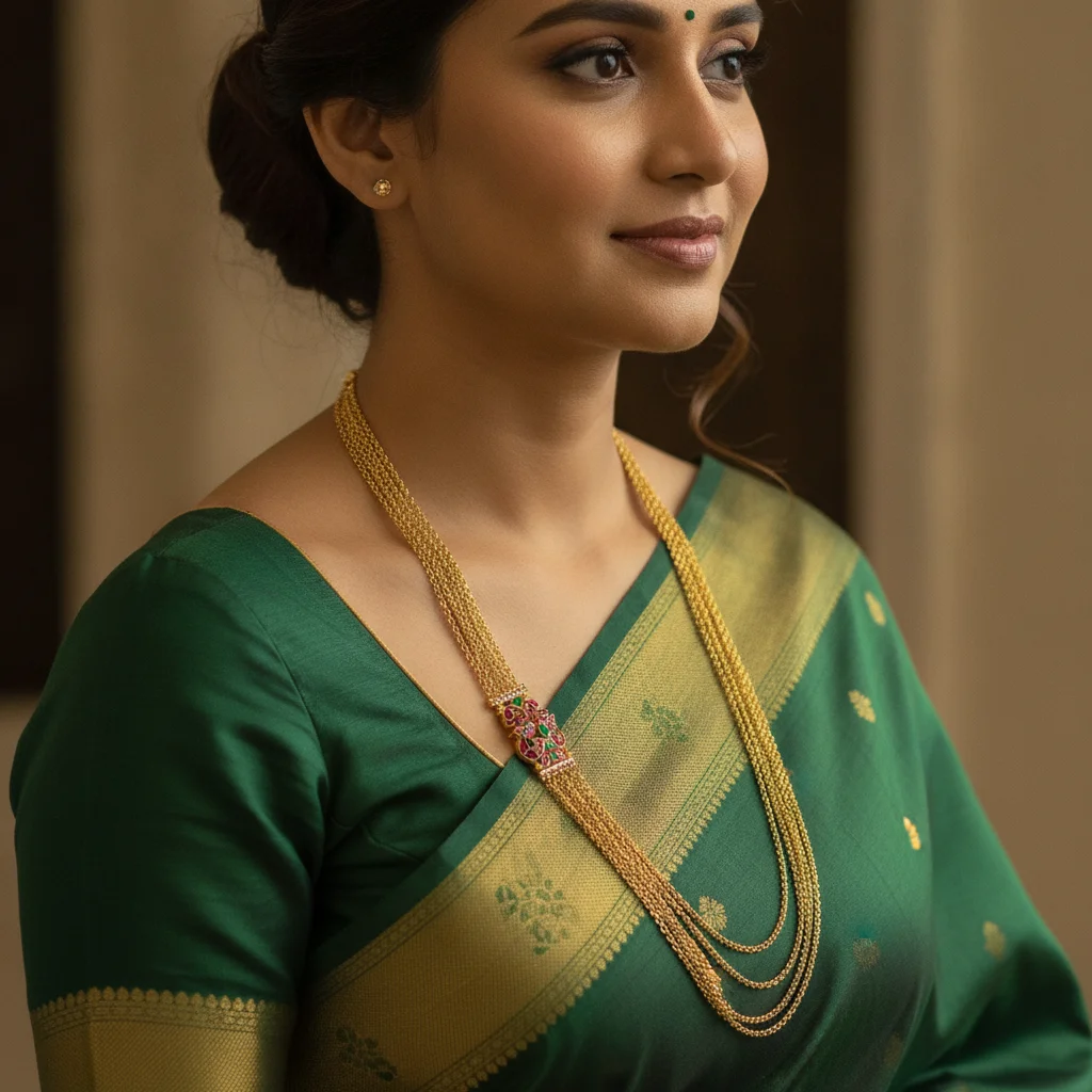 Aarya Multi-Strand Side Motif Necklace