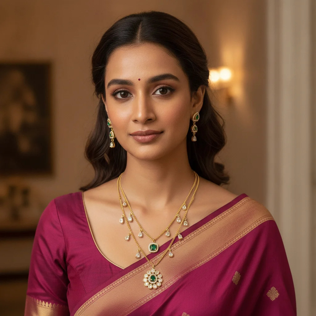 Emerald Radiance Layered Necklace Set