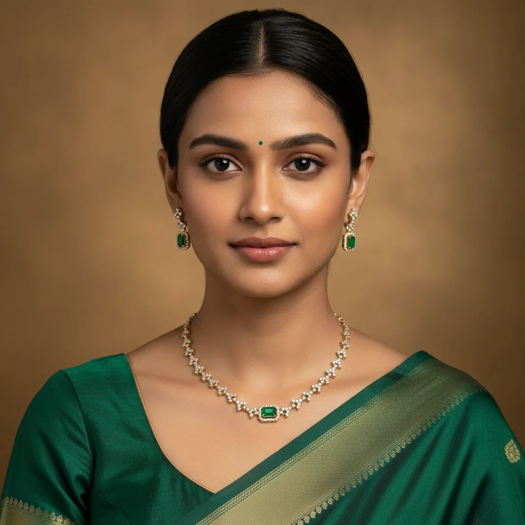 Emerald Radiance Crystal Necklace Set